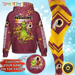 NFL Washington Redskins Custom Name Christmas Edition Hoodie Leggings Set