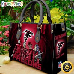 NFL Atlanta Falcons Custom Name Halloween Edition Leather Hand Bag