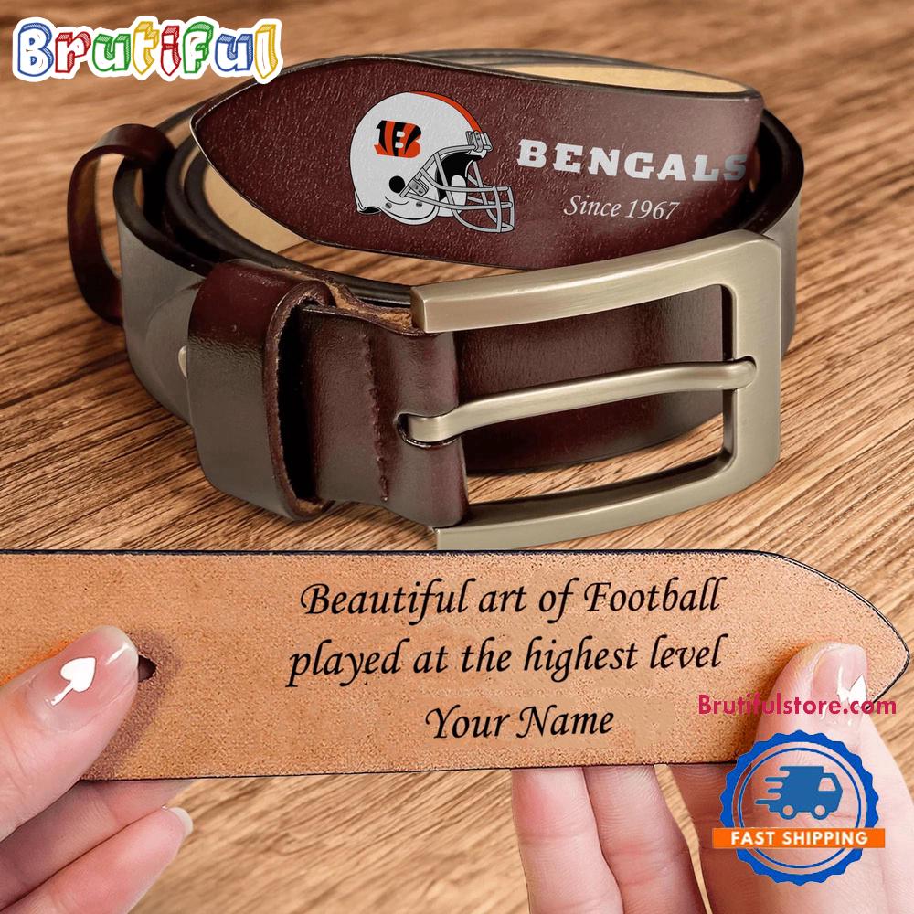 NFL Cincinnati Bengals Custom Name Leather Belt NFL Cincinnati Bengals Custom Name Leather Belt