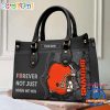 NFL Cleveland Browns Custom Name Gift For Fans Leather Hand Bag