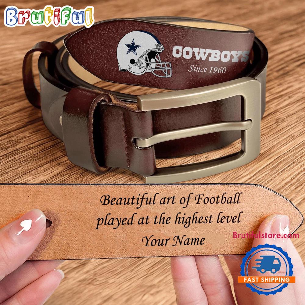 NFL Dallas Cowboys Custom Name Leather Belt NFL Dallas Cowboys Custom Name Leather Belt