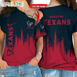 NFL Houston Texans Custom Name Limited Edition One Shoulder T-Shirt