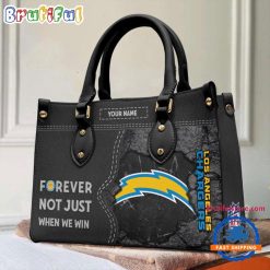 NFL Los Angeles Chargers Custom Name Gift For Fans Leather Hand Bag
