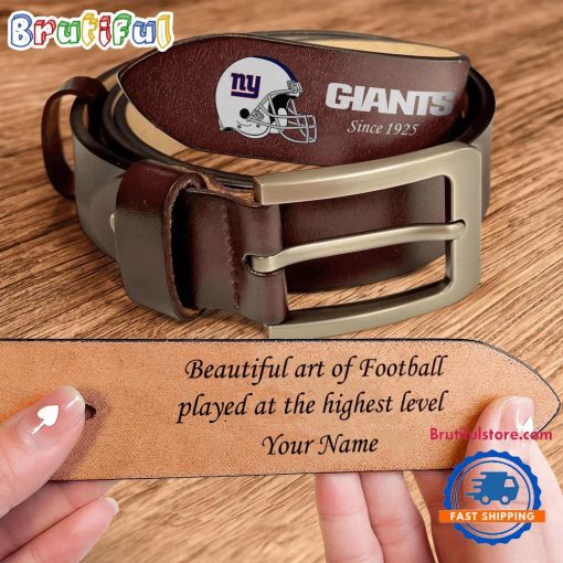 NFL New York Giants Custom Name Leather Belt