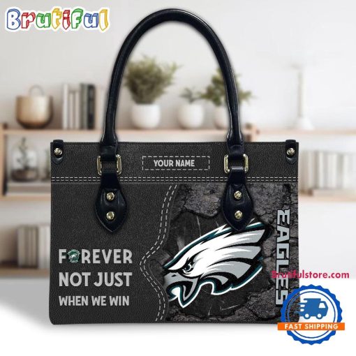 NFL Philadelphia Eagles Custom Name Gift For Fans Leather Hand Bag