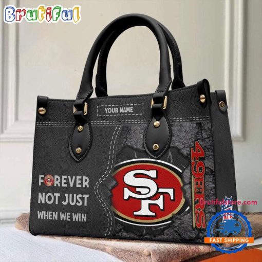 NFL San Francisco 49ers Custom Name Gift For Fans Leather Hand Bag