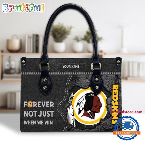 NFL Washington Redskin Custom Name Gift For Fans Leather Hand Bag